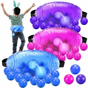 Skirfy Outdoor Party Games for Kids Adults, Translucent 3 Pack Shaking Ball Toy with 60 Balls, Birthday Outdoor Indoor Toys, Family Carnival Birthday Carvinal Game for Boy Girl Age 4-12 (Pink&blue&purple)