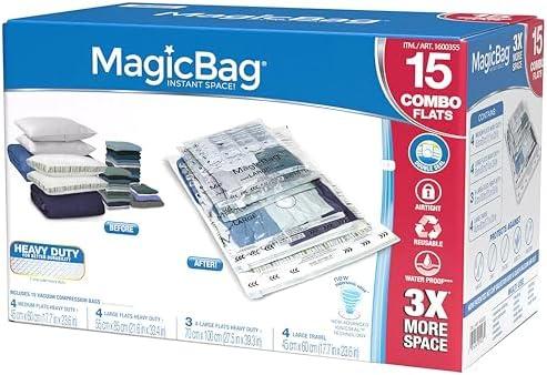 Magicbag 15 Pack - Magic Bag Storage Bags large travel) - Vacuum Storage Bags