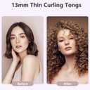 1/2 Inch Small Curling Iron Wand for Short & Long Hair, Half Inch Curling Wand Ceramic Small Barrel Curling Iron Tiny Curling Wand with Adjustable Temperature, Include Heat Resistant Glove