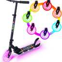 Aero Scooter for Kids 5-12 | Dynamic Lights, Hand Brake & Shock Absorption | Boys Girls 2 Wheels Kick Scooter | Foldable & Height Adjustable