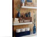 Calm Blue Botanical Framed Canvas Wall Art Spa Bathroom Decor 16x24 Inches