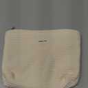 Weaving Makeup Bag Cosmetic bags Canvas Zipper Pouch for Women, White Cute Coquette Large Preppy Pencil Purse Toiletry Bag Organizer Handbags Travel accessories