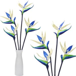 Hanaive 12 Pcs Bird of Paradise Artificial Plant 24 Inches Hawaiian Tropical Flowers Fake Rubber Strelitzia Faux Flowers Bouquet for Home Garden Office Wedding Indoor Outside Party Decor DIY (Blue)