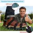 Lawn Aerator Shoes Upgrades Aeration Shoes for Lawn Heavy Strap Spike Shoes for Grass Soil Aerating Spikes Tool (Green)
