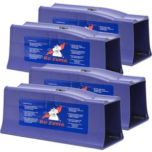 Victor Rat Zapper Classic Indoor Electronic Mouse and Rat Trap - 1 Electric Trap - RZC001-4 - Kill Up To 20 Rats - Easy to Use - LED Light Catch Alerts - Humanely Kill Mice and Rats - 4 Pack