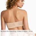Upushall Strapless Longline Push Up Bras for Women | Lace, Thick Padded,Underwire Support Bra with Convertible Straps