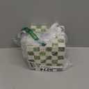 5.7" Square Tissue Box Cover, Handmade Checkered Cube Tissue Box Cover with Capiz Shells, Decorative Tissue Holder for Living Room, Bathroom, Bedroom or Office (Pistachio Green)