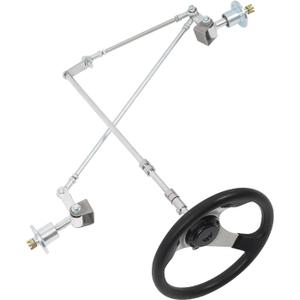 DNYSYSJ Steering Wheel Assembly 640mm Front Steering Gear Rack Joint Tie Rod & Wheel Assembly Tie Rod Ball Rack Joint Strut Knuckle Spindle Kit for 168cc Go Kart UTV ATV USA STOCK