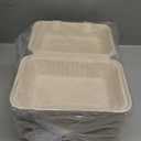 ECOLipak 75 Pack Clamshell Take Out Food Containers, 100% Compostable To Go Containers Disposable, 9X6 inch Heavy-Duty To Go Boxes, Eco-Friendly Biodegradable To Go Containers For Food