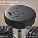 HFCNMY Stool Covers,2Pcs Stretch Waterproof PU Bar Stool Covers Round,Leather Bar Stool Seat Cover,Round Barstool Cover Slipcover with Elastic Bands for 15-18 in Large,Black
