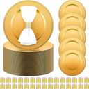 Tanlade 100 Pcs Charger Plates Bulk with Napkin Rings Set Include 50 Plastic Beaded Plate Chargers 50 Napkin Rings 13'' Round Dinner Plate Chargers Set for Table Setting Wedding Party(Gold)