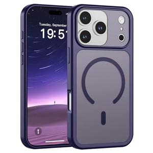 SUPFINE Magnetic for iPhone 17 Pro Case (Compatible with MagSafe)(Military Grade Drop Protection)(Camera Protection) Translucent Matte Shockproof Phone Cover,Dark Purple
