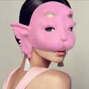 3 x Pink Cosplay Therian Masquerade Half Face Mask DIY Fantastic Cry Baby Mask Costume For Halloween