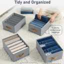 DIMJ Wardrobe Clothes Organizer - Foldable Drawer Organizers for Clothing, Fabric Clothes Organizer, Closet Organizers and Storage Boxes for Jeans, TShirt, Sweaters, Pants, Underwear, Legging (6 Pack, Grey)