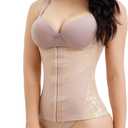 Nebility Women Waist Trainer Vest Breathable Shapewear Weight Loss Tank Top Shirt Workout Corset (3XL, Beige)