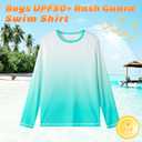 VAYAGER Boys Rash Guard Swim Shirt Long Sleeve for Kids Youth UPF+ 50 Sun Protection Rashguard Water Swimming Fishing Shirts, S 