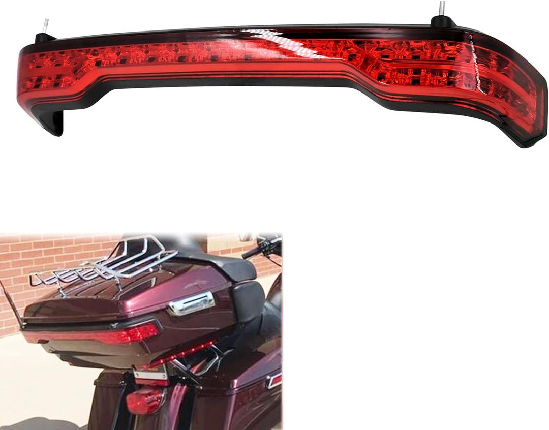 King Tour Trunk LED Light Tail Light Running Brake Turn Signal Lamp Kit Fit for Harley Touring Road King Road Street Electra Glide Tri Glide Ultra Limited 2014-2023 Red