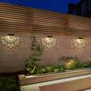 Solar Fence Lights 6 Pack Solar Deck Step Wall Lights Outdoor Waterproof LED Decorations Warm Yellow Light Decorative Lighting for Garden, Front Door, Backyard (Black 1)
