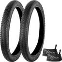 CALPALMY 20" Bike Replacement Tire and Inner Tube - 20x1.95 Tires and 20x1.75-2.125 Tubes with AV 32mm Schrader Valve, Fit for MTB, BMX, and Commuting Bicycle (2 Pack)