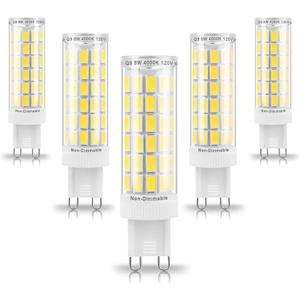 G9 Led Bulbs 75W 80W 100W Replacement 4000K Natural White,1000 lm, AC120V G9 8W Bi-pin Neutral LED Corn Light Bulb for Chandelier Pendant Bathroom Vanity Ligting,5Pack