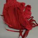 OYOANGLE Women's 2 Piece Mesh Sheer Floral Lace Babydoll Slip Dress Nightgowns and Thong Lingerie Set Size M