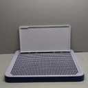 Indoor Dog Potty Tray with High Wall,25.59"X19.69" Pee Pad Holder,Dogs Litter Box,Mesh Training Toilet for Puppy and Small Size Dog,Housebreaking Supplies, Pet Products (Blue)