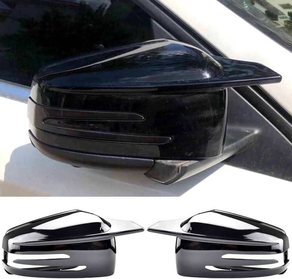 Side Mirror Cap Covers For Mercedes Benz W176 W246 W212 W204 C117 X156 X204 W221 C218 A B C E S CLA GLA GLK Class Black Replace (black)
