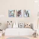 Nursery Wall Art: Framed Baby Animal & Mom Watercolor Prints (6pcs, 8"x10")