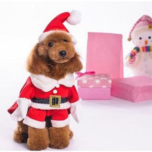 NACOCO Pet Christmas Costumes Dog Suit with Cap Santa Claus Suit Dog Hoodies Cat Xmas Costumes (Red, M)