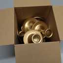 Gold Taper Candle Holder Set of 12, Hewory Short Skinny Brass Candlestick Holders, Vintage Small Low Metal Candles Sticks for Wedding Centerpieces Christmas Birthday Party Holiday Dinning Table Decor