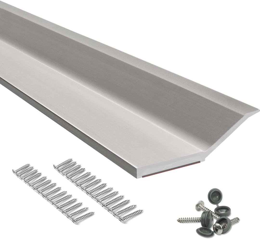 Garage Door Seal Strip Top and Sides Seal 34.4 FT Rubber Weather Stripping Replacement Soft and Hard Composite, Weatherproofing Universal Sealing, Grey