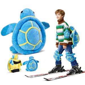 3 Pcs Kids'/Teens' Ski/Snowboard Butt Pads Set, Snowboard Turtle Hip Knee Protection, Snowboarding Turtle Cushion Protective Gear for Skiing Skating Snowboarding Winter Outdoor Protection (ages 8-14)