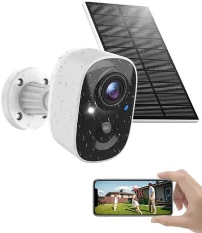 MaxiViz Solar Camera Outdoor Wireless, 2.4GHz Wi-Fi Security Camera with AI Motion Detection, Cameras for Home Security with 2K Color Night Vision, Two-Way Talk, IP66 Weatherproof, Cloud/SD Storage