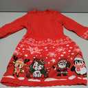 Yousie Girls Christmas Sweater Dress Long Sleeve Fall Winter Knitted Holiday Dress, Red, Size 5