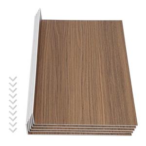 Hteedy 4 Pcs Wire Rack Covers, Removable Foamed PVC Pantry Shelves Covers, 0.2 Inch Thick for Kitchen Bedroom Bathroom Living Room Closets Shelves Shelving (12x16 Inch, Dark Wood Color)