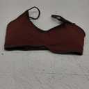 Aoxjox Women's Color Block Workout Sports Bras Fitness Lexi Lined Strappy Bra Athletic Yoga Crop Tank (Raisin/Mulch)