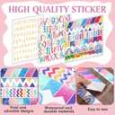 96 Pcs Science Fair Board Supplies 60 Trim Scalloped Poster Boards 24 Presentation Border Stickers 4 Self Adhesive Project Titles 8 Letter Sticker for Classroom Display(Oh Happy Day Style)