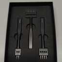 Leather Hole Punch, Prong Punch, Black Hole Punch Tool 5mm, 2/4/6 Lacing Stitching Punch, Round Hole Prong Stitching Chisel Set Leather Working Tools for Leathercraft