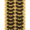 Goddvenus Lashes with Spikies False Eyelashes Faux Mink Lashes Fluffy Natural Look Eyelash Fake Lashes Wispy Full 10-18mm D Curl Strip Eyelashes Pack 7 Pairs