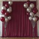 10x10FT Burgundy Backdrop Curtains for Wedding Parties, Wrinkle Free Photo Backdrop Curtains for Wedding Birthday Party Baby Shower, Fabric Drape with Rod Pockets 5ft x 10ft, 2 Panels