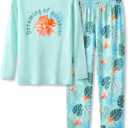 Trendy Tie Dye Spiral Pajamas for Girls 2-Piece Soft Long Sleeve & Pants PJ Set Jammies Size 6-18