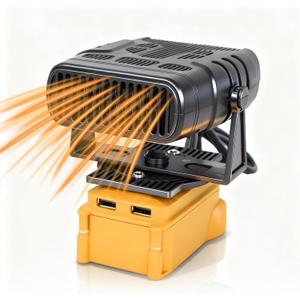 Portable Cordless Small Space Heater for Dewalt 20V Max Battery, 170W Efficient Heating Small Room Space Heater with 180Adjustable Angle, Safe & Quiet for Car Inside Office Room Tent Use (No Battery)
