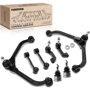 A-Premium Set of 8, Front Upper Control Arm, Sway Bar Link, Lower Ball Joint, Outer Tie Rod End, Compatible with Jeep Liberty 2005 2006 2007