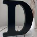 AOCEAN 12 inch Black Wood Letters Unfinished Wood Letters for Halloween Decorative Standing Letters Slices Sign Board Decoration for Craft Home Party Projects (D)