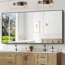 BONEWEI Bathroom Mirror,72x36 inch Bathroom Mirrors for Over Sink, Large Wall Mirror for Bathroom Wall Mounted Rectangle Mirrors, Black Vanity Mirror for Living Room, Bedroom Entryway, Horizontal/Vertical