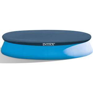 INTEX 28022E Pool Cover: For 12ft Round Easy Set Pools  Includes Rope Tie  Drain Holes  12in Overhang  Snug Fit