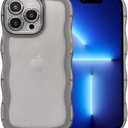 IYH Transparent Wave Case for iPhone 13 Pro 6.1", Soft TPU Shockproof Cover with Cute Design & Camera Protection(Black)