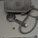 Wide Rain Shower Head With 5 Modes Handheld Showerheads, High Pressure Showerhead Combo with Extension Arm for Bathroom Accessories, Adjustable Shower Head with Anti-Clog Nozzles (Chrome)