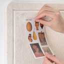 Bulletin Board, 12 X 17.5 inches Cork Board with 20 Pushpin, Felt Cork Board Notice Pin Board, Self-Adhesive Vision Board Mood Board Foldable Photo Board for Wall - Oatmeal