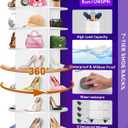 7 Tier Rotating Shoe Rack with 4 Universal Wheels, 360 Revolving Free Standing Shoe Organizer, Multifunctional Storage Revolving Shoe Rack Tower, Spinning Shoe Racks Display Lazy Susan Equipped